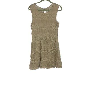 Fairy Y2K Lace Dress Size XL Fit & Flare Sleeveless Tan Feminine Coquette